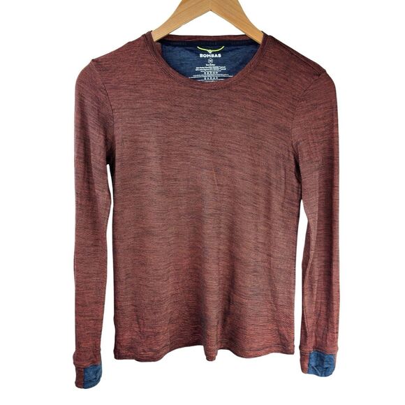 Bombas Wool Blend Long Sleeve Shirt Crew Neck XS Thumb Holes Base Layer Outdoors - Picture 4 of 11